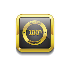 Genuine Product Gold Vector Icon Button