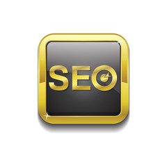 SEO Gold Vector Icon Button