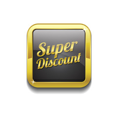 Super Discount Gold Vector Icon Button