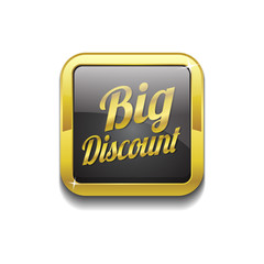 Big Discount Gold Vector Icon Button