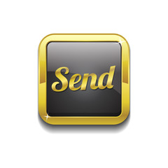 Send Gold Vector Icon Button