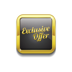 Exclusive Offer Gold Vector Icon Button