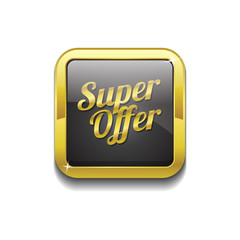 Super Offer Gold Vector Icon Button