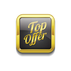 Top Offer Gold Vector Icon Button