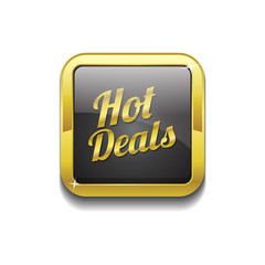 Hot Deals Gold Vector Icon Button