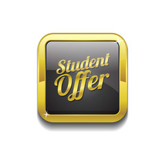 Student Offer Gold Vector Icon Button