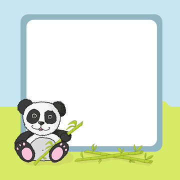 Cartoon panda with frame