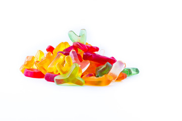 jelly candies on isolated background