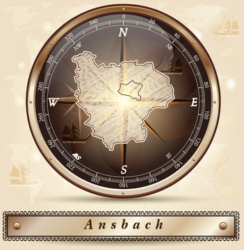 Karte von Ansbach