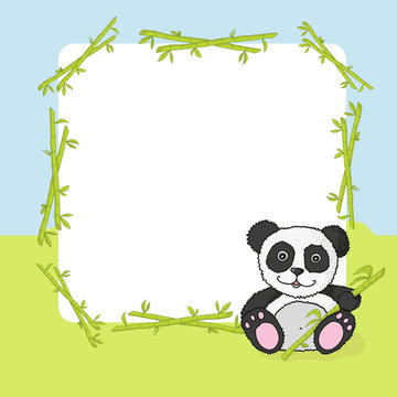 Cartoon panda with frame