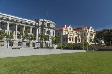 Schilderijen op glas New Zealand Parliament and Library historical buildings © frog