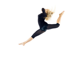 Modern dancer jumping