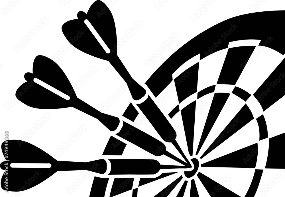 Wall mural Dartboard with Darts