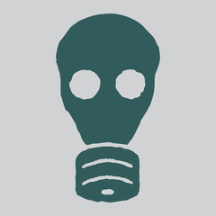 Isolated gas mask. Vector grunge illustration.
