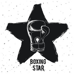 boxing label design vector illustration eps10 graphic