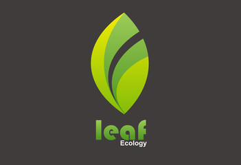 Ecology leaf logo vector