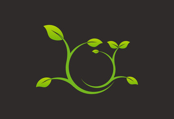 Ecology plant logo vector