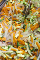 slices of colorful vegetables for lunch