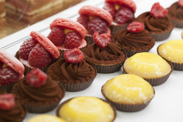 gourmet raspberry, chocolate and lemon small pies