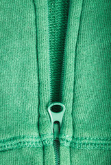 Close up of  zip partly open