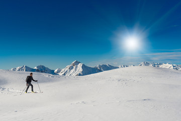 Fototapeta na wymiar Climb ski alpinism