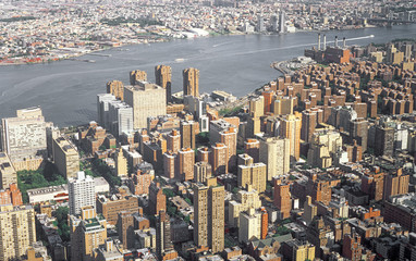 Aerial view of NYC.