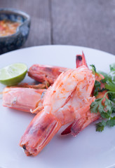 Baked king prawns