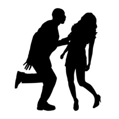 Vector silhouette of couple.