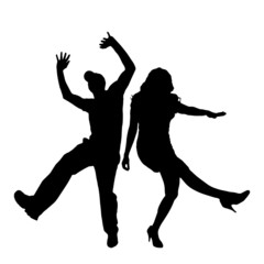 Vector silhouette of couple.