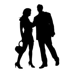 Vector silhouette of couple.