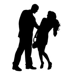Vector silhouette of couple.