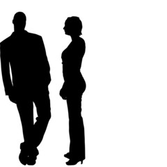 Vector silhouette of couple.
