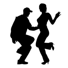 Vector silhouette of couple.