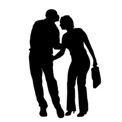 Vector silhouette of couple.