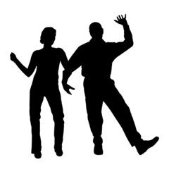 Vector silhouette of couple.