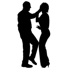 Vector silhouette of couple.