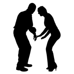 Vector silhouette of couple.