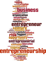 Entrepreneurship word cloud concept. Vector illustration