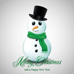 Snowmen with a green scarf