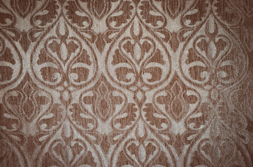 The texture of velvet fabric with a vintage pattern