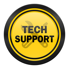 technical support icon, yellow logo,
