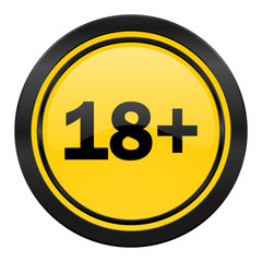 Fototapeta premium adults icon, yellow logo,