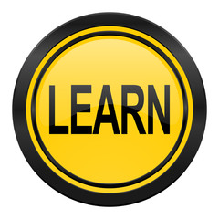 Fototapeta premium learn icon, yellow logo,