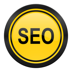 seo icon, yellow logo,