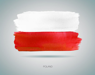 Watercolor Flag of Poland vector illustration - 74958174