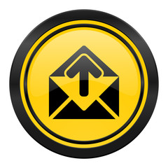 email icon, yellow logo, post message sign