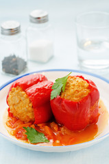pepper stuffed with meat and rice