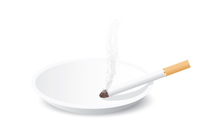 Cigarette and ashtray