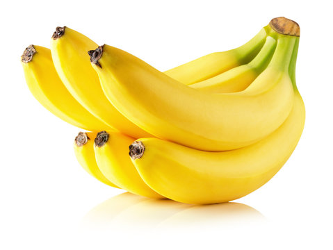 tasty bananas isolated on the white background