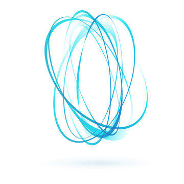 Light Blue Swirl Wind Moving Circle Element